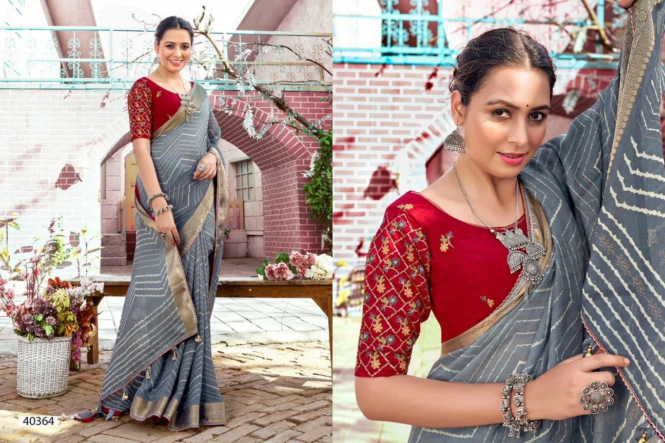 5D Designer Prisha 2 Moss Georgette Wholesale Fancy Sarees Catalog — Wholesale Sarees, MPA wholesale from Surat - Gallery Image 2